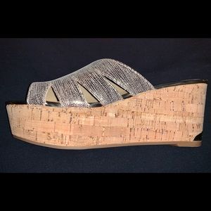 Nine West Metallic Wedge Sandals